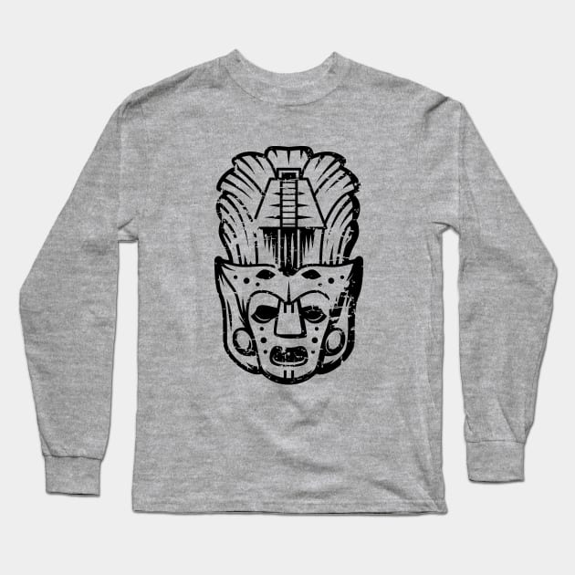 Aztec mask face #5 Long Sleeve T-Shirt by GreekTavern